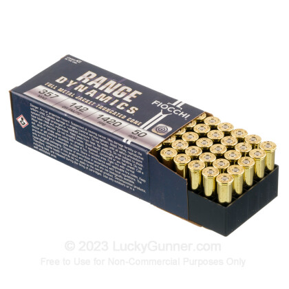 Large image of Bulk 357 Mag Ammo For Sale - 142 Grain FMJ-TC Ammunition in Stock by Fiocchi - 1000 Rounds