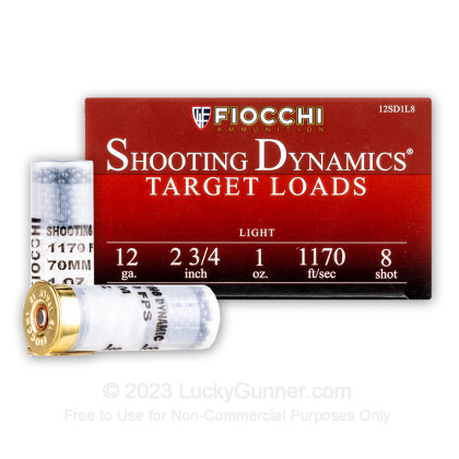 Large image of Cheap 12 Gauge Ammo For Sale - 2-3/4" #8 Ammunition in Stock by Fiocchi Shooting Dynamics - 250 Rounds