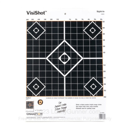 Large image of Cheap Targets For Sale - VisiShot Sight-In Targets (45804) in Stock by Champion - 10 Count Pack