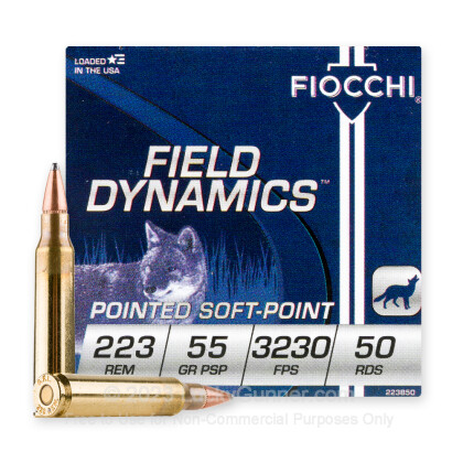 Large image of Bulk 223 Rem Ammo For Sale - 55 Grain PSP Ammunition in Stock by Fiocchi - 500 Rounds