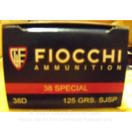 Large image of 38 Special Ammo For Sale - 125 gr SJSP Fiocchi Ammunition In Stock