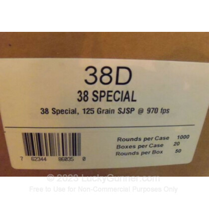 Large image of 38 Special Ammo For Sale - 125 gr SJSP Fiocchi Ammunition In Stock