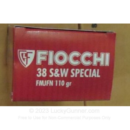 Large image of 38 Special Ammo For Sale - 110 gr +P FMJ Fiocchi Ammunition In Stock