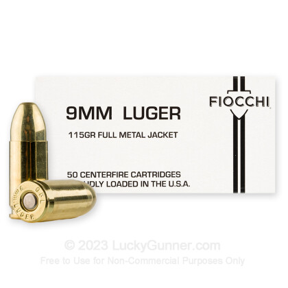 Large image of Bulk 9mm Ammo For Sale - 115 Grain FMJ Ammunition in Stock by Fiocchi - 1000 Rounds