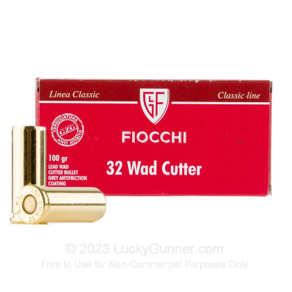 Large image of 32 S&W Long Ammo For Sale - 100 gr Lead Wadcutter - 32 S&W Long Ammunition by Fiocchi For Sale - 50 Rounds