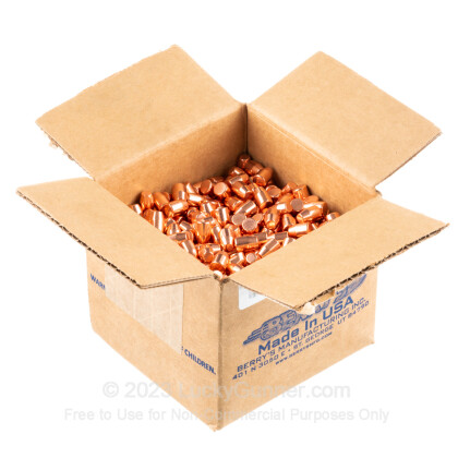 Large image of Bulk 9mm Bullets For Sale - 124 Grain Plated Flat Point Bullets in Stock by Berry's -  1000 Count