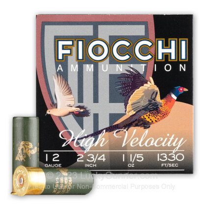 Large image of Bulk 12 Gauge Ammo For Sale - 2-3/4" 1 1/5 oz. #7.5 Ammunition in Stock by Fiocchi High Velocity Hunting - 250 Rounds