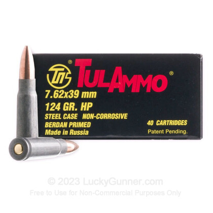 Large image of Cheap 7.62x39 Ammo For Sale - 124 gr HP - Ammunition in Stock by Tula Cartridge Works - 1000 Rounds