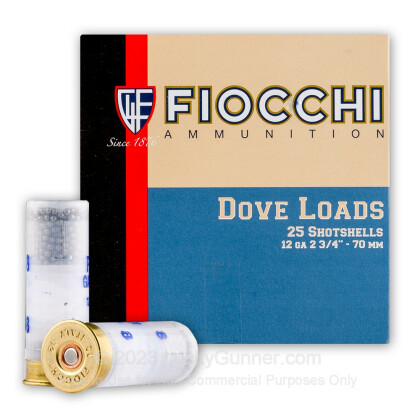 Large image of Cheap 12 Gauge Ammo For Sale - 2-3/4" 1 oz. #8 Shot Ammunition in Stock by Fiocchi Game and Target - 25 Rounds