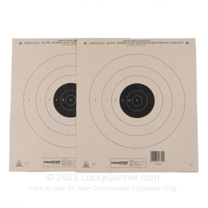 Large image of Champion Targets For Sale - 50 Foot NRA Timed and Rapid Fire Pistol Targets - 12 Pack