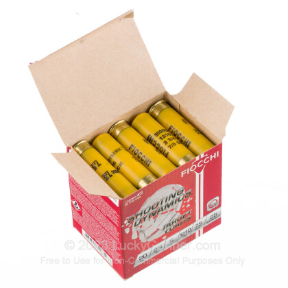 Large image of Cheap 20 Gauge Ammo For Sale - 2-3/4" 7/8oz. #7.5 Shot Ammunition in Stock by Fiocchi - 25 Rounds