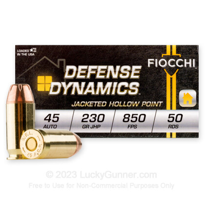 Large image of Cheap 45 ACP Ammo For Sale - 230 Grain JHP Ammunition in Stock by Fiocchi - 50 Rounds