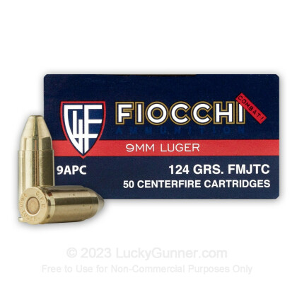Large image of 9mm Luger Ammo For Sale - 124 gr FMJTC - Reloadable Fiocchi Ammunition Online