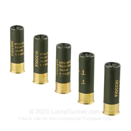 Large image of Premium 12 Gauge Ammo For Sale - 3” 1-1/8oz. #1 Steel Shot Ammunition in Stock by Fiocchi Flyway - 25 Rounds