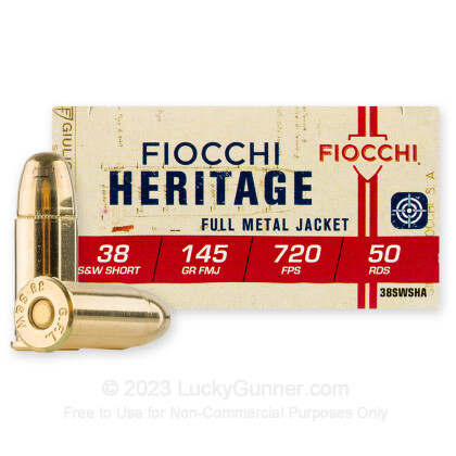 Large image of 38 S&W  - 145 gr FMJ - Fiocchi - 50 Rounds