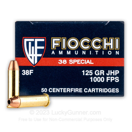 Large image of 38 Special Ammo For Sale - 125 gr SJHP Fiocchi Ammunition In Stock