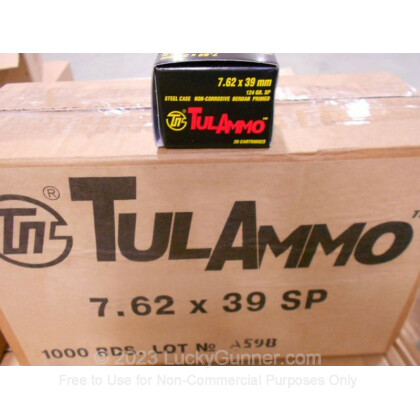 Large image of Bulk 7.62x39 Ammo In Stock - 124 gr SP - 7.62x39 Ammunition by Tula Cartridge Works For Sale - 1000 Rounds
