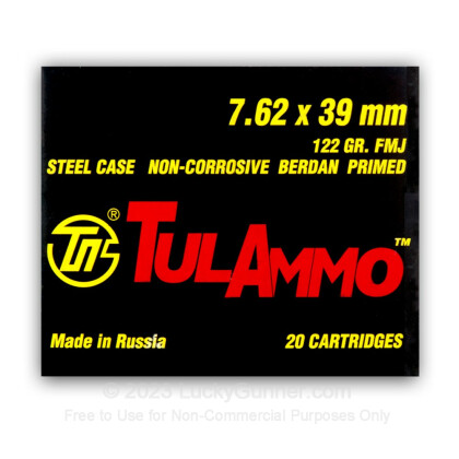 Large image of 7.62x39 Ammo In Stock - 122 gr FMJ - 7.62x39 Ammunition by Tula For Sale - 640 Round Tin