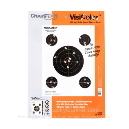 Large image of Champion VisiColor 5 Bull's Eye Targets For Sale - Reactive Indicator Targets In Stock