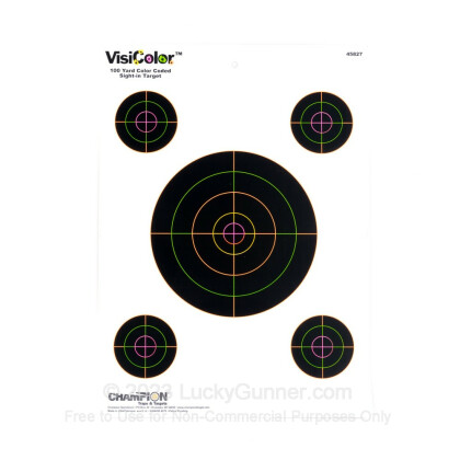 Large image of Champion VisiColor 5 Bull's Eye Targets For Sale - Reactive Indicator Targets In Stock