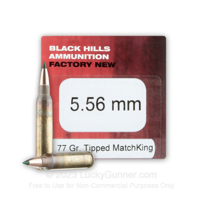 Large image of Premium 5.56x45mm Ammo For Sale - 77 Grain TMK Ammunition in Stock by Black Hills  - 50 Rounds