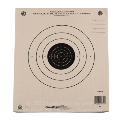 Large image of Champion Targets For Sale - 50 Foot NRA Slow Fire Pistol Targets - 12 Pack