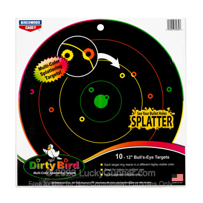 Large image of Dirty Bird Multi-Color Targets For Sale - Dirty Bird Target Kit - Birchwood Casey 12" Targets For Sale