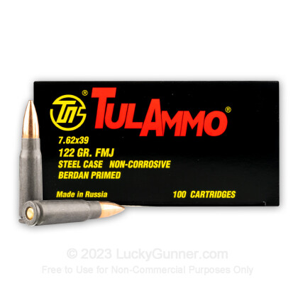 Large image of Bulk 7.62x39 Ammo In Stock - 122 gr FMJ - 7.62x39 Ammunition by Tula Cartridge Works For Sale - 1000 Rounds