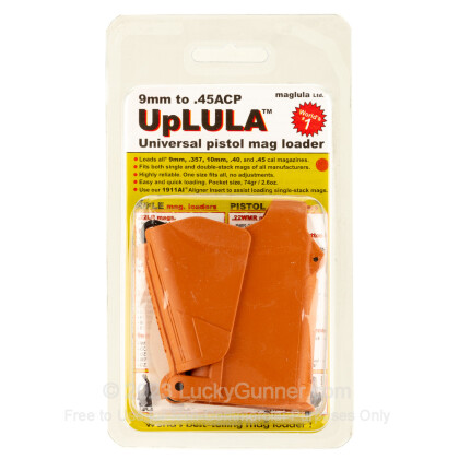 Large image of maglula Orange Universal Pistol Magazine Loader For 9mm through 45 ACP handgun magazines For Sale