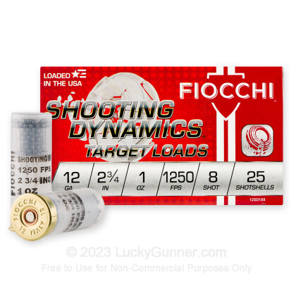 Large image of Bulk 12 Gauge Ammo For Sale - 2-3/4” 1oz. #8 Shot Ammunition in Stock by Fiocchi - 250 Rounds