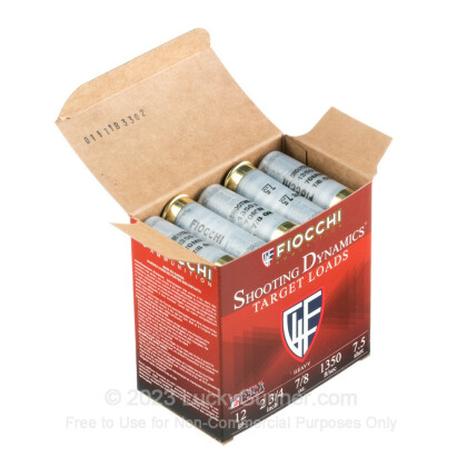 Large image of Cheap 12 Gauge Ammo For Sale - 2-3/4" 7/8oz #7.5 Shot Ammunition in Stock by Fiocchi - 25 Rounds