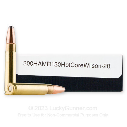 Large image of Premium 300 HAM'R Ammo For Sale - 130 Grain Hot-Cor Ammunition in Stock by Wilson Combat - 20 Rounds