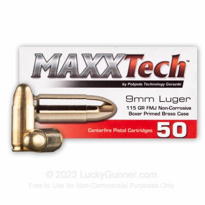 Image 2 of MaxxTech 9mm Luger (9x19) Ammo