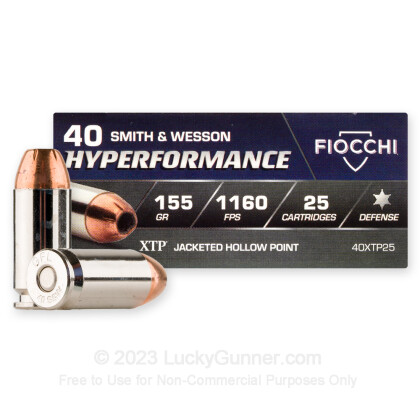 Large image of Cheap 40 S&W Ammo For Sale - 155 Grain XTP JHP Ammunition in Stock by Fiocchi - 25 Rounds