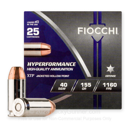 Large image of Cheap 40 S&W Ammo For Sale - 155 Grain XTP JHP Ammunition in Stock by Fiocchi - 25 Rounds