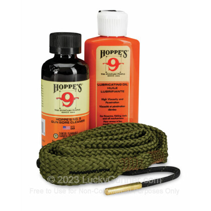 Large image of Hoppe's 1-2-3 Done! Cleaning Kit For Sale - 9mm, 357 Magnum, 38 Special, 380 ACP - Hoppe's BoreSnake Cleaning Kit For Sale