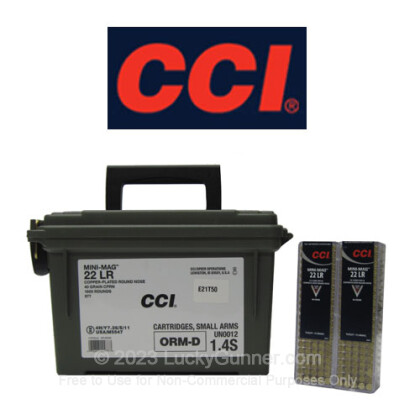 Large image of 22 LR Ammo For Sale - 40 gr CPRN - CCI Mini Mag In Stock - 1600 Round Case