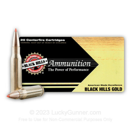 Large image of Premium 308 Win Ammo For Sale - 150 Grain Hornady GMX Polymer Tip Ammunition in Stock by Black Hills Gold Match - 20 Rounds