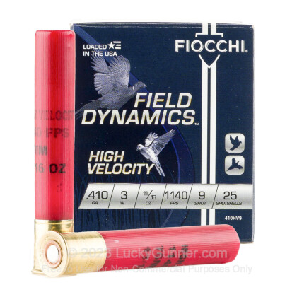 Large image of Bulk 410 Bore Ammo For Sale - 3” 11/16oz. #9 Shot Ammunition in Stock by Fiocchi - 250 Rounds