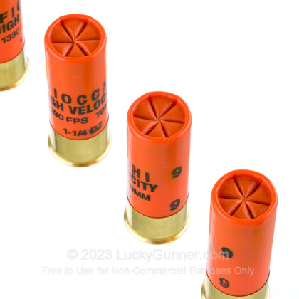 Large image of Bulk 12 Gauge Ammo For Sale - 2-3/4” 1-1/4oz. #9 Shot Ammunition in Stock by Fiocchi - 250 Rounds
