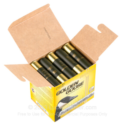 Large image of Premium 12 Gauge Ammo For Sale - 3-1/2” 1-5/8oz. BBB Steel Shot Ammunition in Stock by Fiocchi Golden Goose - 25 Rounds
