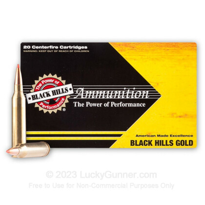 Large image of Premium 7mm Remington Mag Ammo For Sale - 154 Grain Hornady SST Polymer Tip Ammunition in Stock by Black Hills Gold - 20 Rounds