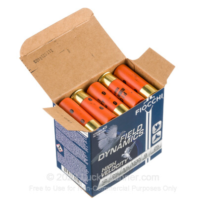 Large image of Cheap 12 Gauge Ammo For Sale - 2-3/4” 1-1/4oz. #9 Shot Ammunition in Stock by Fiocchi - 25 Rounds