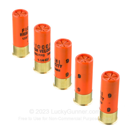 Large image of Cheap 12 Gauge Ammo For Sale - 2-3/4” 1-1/4oz. #9 Shot Ammunition in Stock by Fiocchi - 25 Rounds