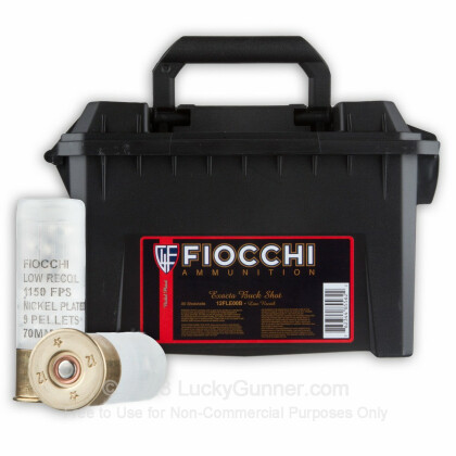 Large image of Bulk Reduced Recoil 12 ga Law Enforcement 00 Buck Shells For Sale - Fiocchi 00 Buck Law Enforcement Ammo in Plano Ammo Can - 80 Rounds
