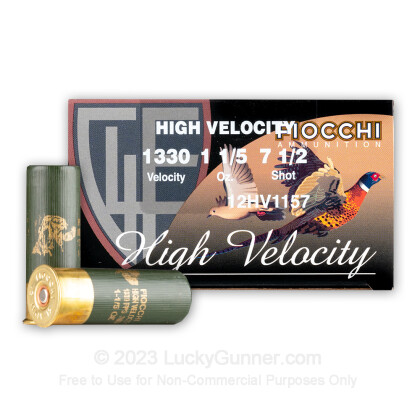 Large image of Cheap 12 Gauge Ammo For Sale - 2 3/4" #7.5 Ammunition in Stock by Fiocchi High Velocity Hunting - 25 Rounds