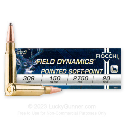 Large image of Cheap 308 Ammo For Sale - 150 gr PSP - Fiocchi Ammo Online - 20 Rounds