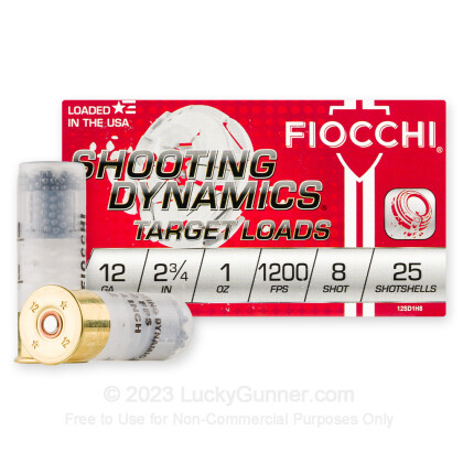Large image of Bulk 12 ga Target Shells For Sale - 2-3/4" 1 oz #8 Target Shell Ammunition by Fiocchi - 250 Rounds 