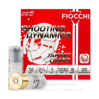 Large image of Bulk 12 ga Target Shells For Sale - 2-3/4" 1 oz #8 Target Shell Ammunition by Fiocchi - 250 Rounds 