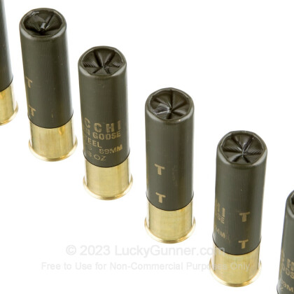Large image of Cheap 12 Gauge Ammo For Sale - 3-1/2" 1-5/8 oz. #T Steel Shot Ammunition in Stock by Fiocchi Golden Goose - 25 Rounds